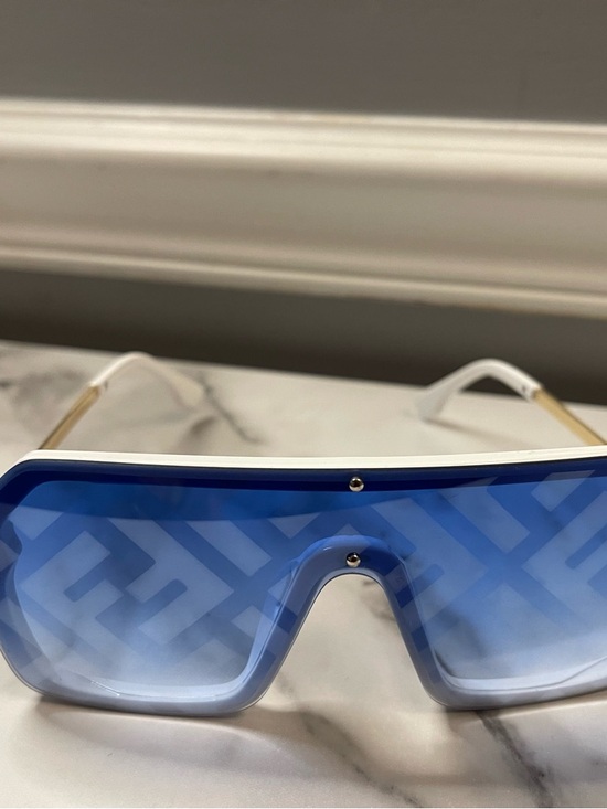 Accessories - Bold Blue Gradient Shield Sunglasses